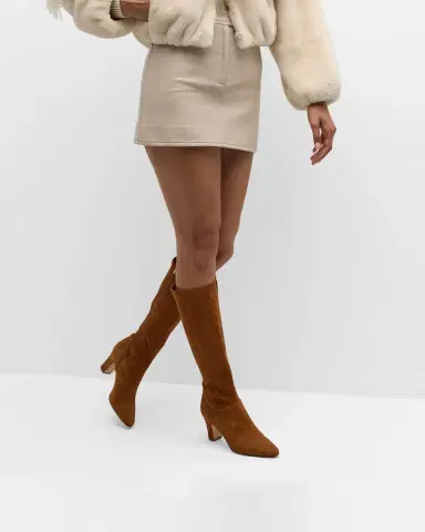 Manolo Blahnik Pitana Suede Block-Heel Knee Boots | Thumbnail 2 Manolo Blahnik Pitana Suede Block-Heel Knee Boots | Thumbnail 2