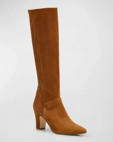 Manolo Blahnik Pitana Suede Block-Heel Knee Boots | Thumbnail 3 Manolo Blahnik Pitana Suede Block-Heel Knee Boots | Thumbnail 3