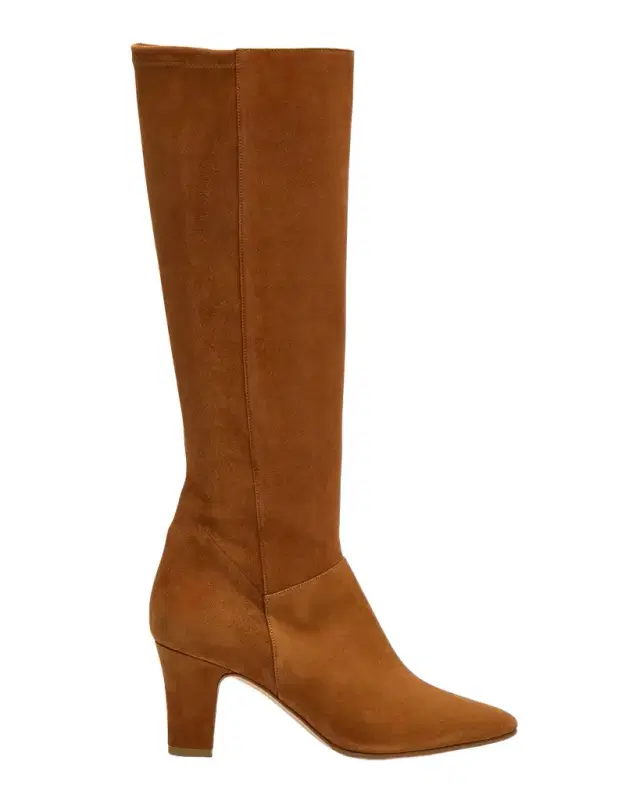 Pitana Suede Block-Heel Knee Boots