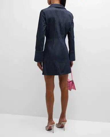 Cinq à Sept Mckenna Twisted Denim Long-Sleeve Mini Dress | Thumbnail 4