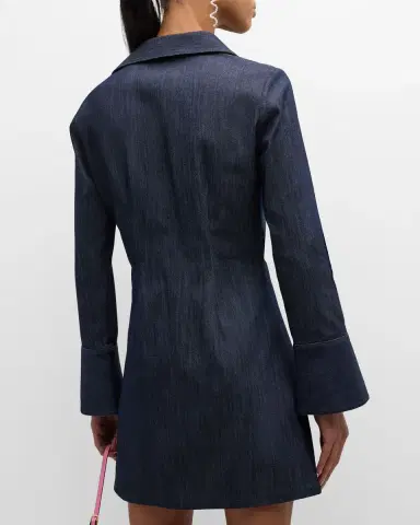 Cinq à Sept Mckenna Twisted Denim Long-Sleeve Mini Dress | Thumbnail 6