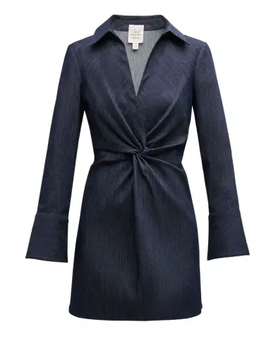 Cinq à Sept Mckenna Twisted Denim Long-Sleeve Mini Dress | Thumbnail 1