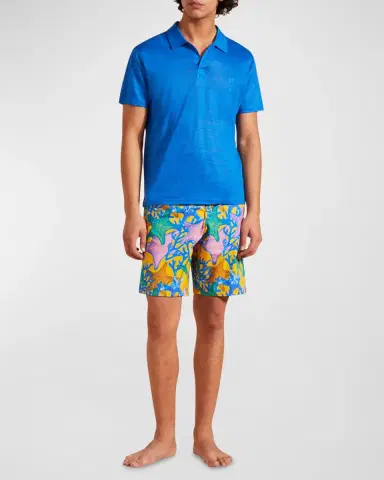 Vilebrequin Men's Pyramid Linen Polo Shirt | Thumbnail 2
