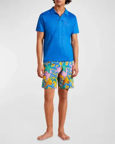 Vilebrequin Men's Pyramid Linen Polo Shirt | Thumbnail 3