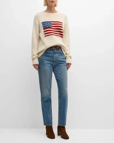 Ralph Lauren Collection Flag Cashmere Crewneck Sweater | Thumbnail 2 Ralph Lauren Collection Flag Cashmere Crewneck Sweater | Thumbnail 2
