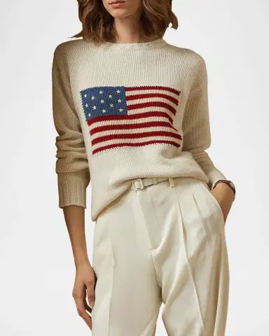 Ralph Lauren Collection Flag Cashmere Crewneck Sweater | Thumbnail 7 Ralph Lauren Collection Flag Cashmere Crewneck Sweater | Thumbnail 7