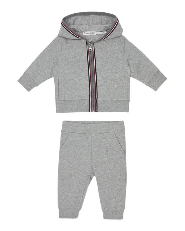 Moncler Boy 's Two-Piece Tri-Stripe Hoodie & Sweatpants Set, Size 6M-3