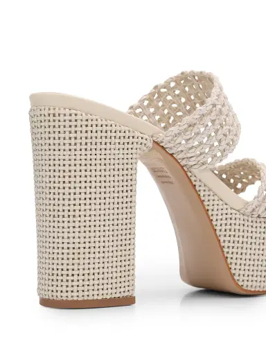 Schutz Women's Aberdeen 100MM Leather & Raffia Platform Sandals | Thumbnail 3 Schutz Women's Aberdeen 100MM Leather & Raffia Platform Sandals | Thumbnail 3