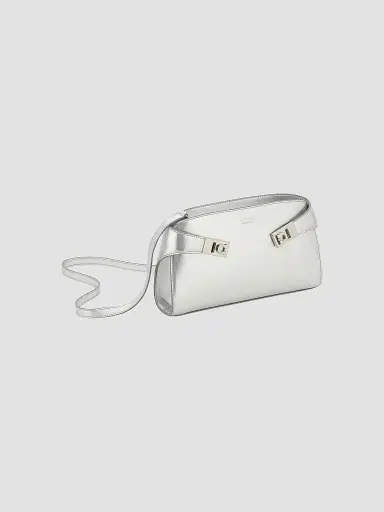 FERRAGAMO Women's Hug Metallic Leather Crossbody Bag - Silver | Thumbnail 5