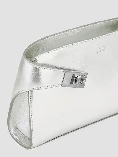 FERRAGAMO Women's Hug Metallic Leather Crossbody Bag - Silver | Thumbnail 7