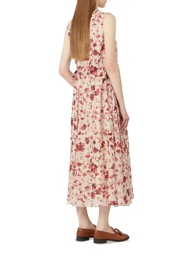 Max Mara Women's Printed Ramie Canvas Dress - Pink - Size 10 | Thumbnail 4 Max Mara Women's Printed Ramie Canvas Dress - Pink - Size 10 | Thumbnail 4