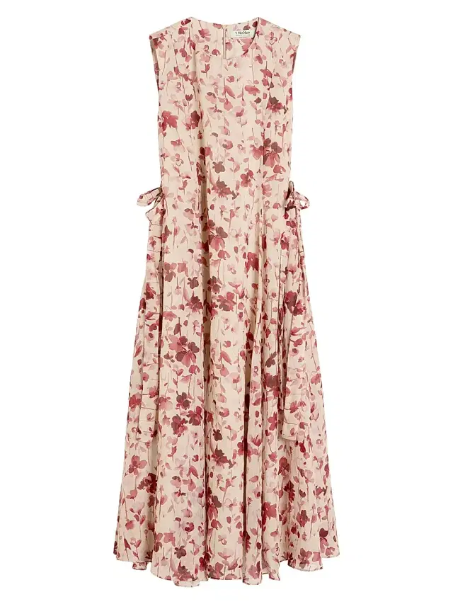 Women's Printed Ramie Canvas Dress - Pink