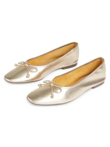 Schutz Women's Arissa Leather Ballet Flats - Platina | Thumbnail 2