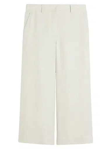 Max Mara Women's Stretch Cotton and Linen Trousers - Ivory - Size 16 | Thumbnail 1 Max Mara Women's Stretch Cotton and Linen Trousers - Ivory - Size 16 | Thumbnail 1