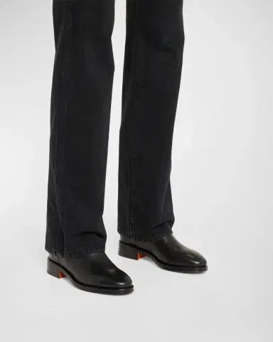 Santoni Fleeces Leather Mid Boots | Thumbnail 2