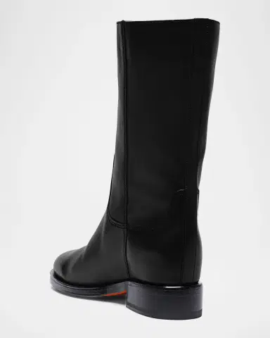 Santoni Fleeces Leather Mid Boots | Thumbnail 4