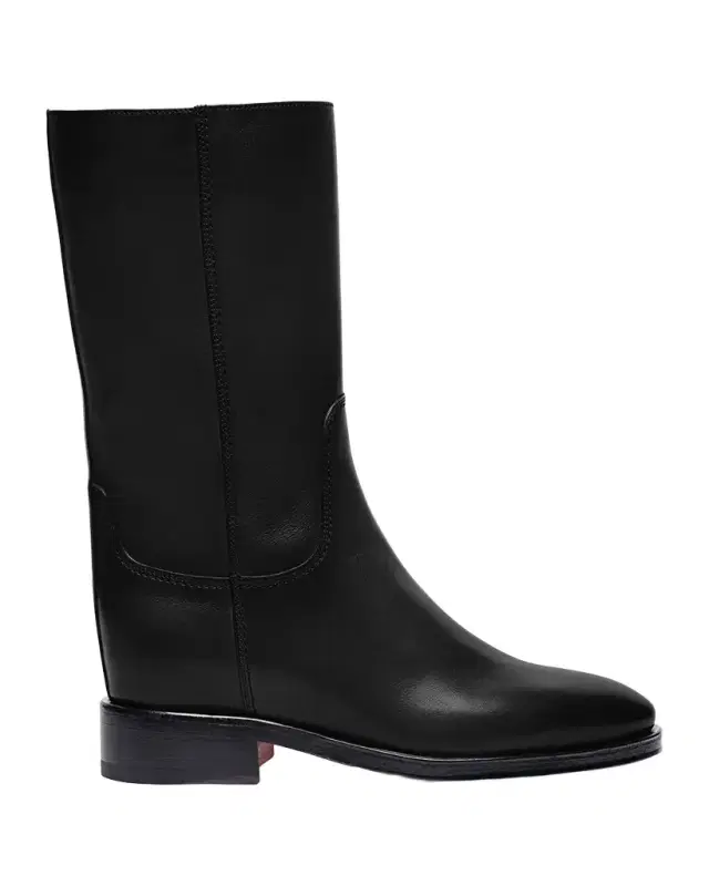 Santoni Fleeces Leather Mid Boots