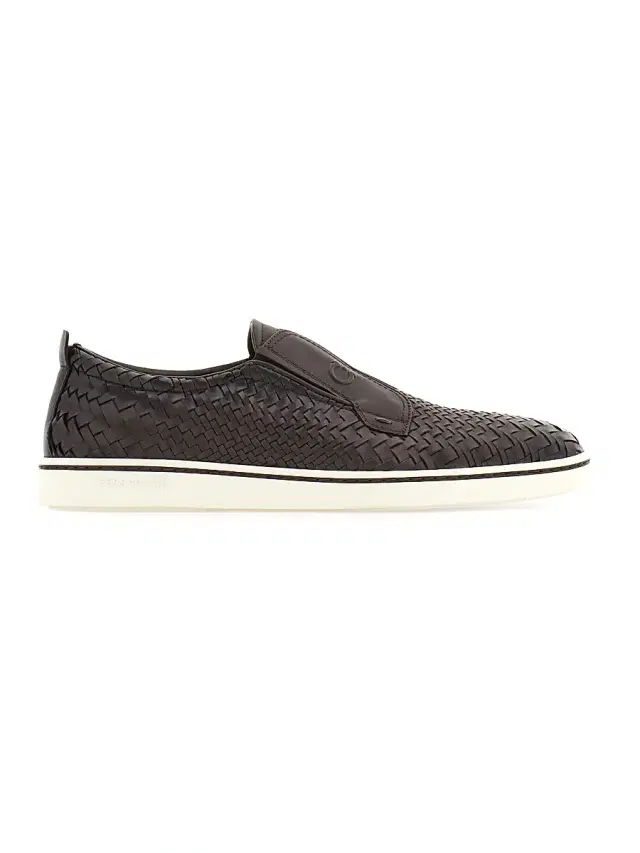 Men's Alfie Braided Leather Slip-On Shoes - Moro