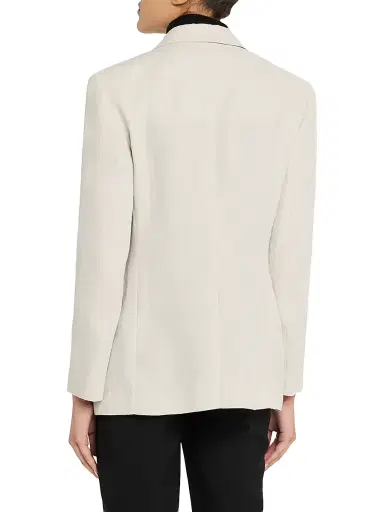 Giorgio Armani Women's Linen Single-Breasted Blazer - Solid Medium Grey - Size 14 | Thumbnail 4