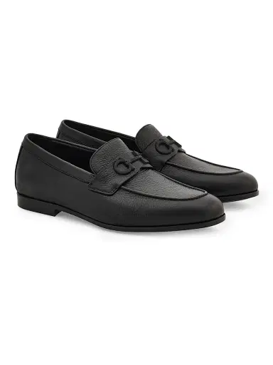 FERRAGAMO Men's Gancini Leather Loafers - Nero | Thumbnail 2 FERRAGAMO Men's Gancini Leather Loafers - Nero | Thumbnail 2