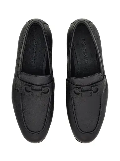 FERRAGAMO Men's Gancini Leather Loafers - Nero | Thumbnail 3 FERRAGAMO Men's Gancini Leather Loafers - Nero | Thumbnail 3