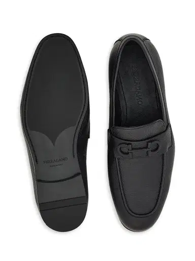FERRAGAMO Men's Gancini Leather Loafers - Nero | Thumbnail 5 FERRAGAMO Men's Gancini Leather Loafers - Nero | Thumbnail 5