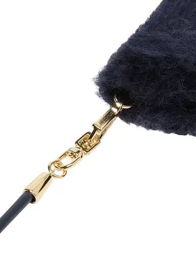 Max Mara Women's Mittens in Alpaca and Wool Teddy Fabric - Midnightblue - Size Medium | Thumbnail 3