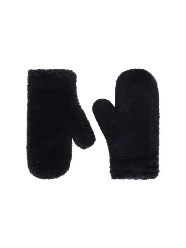 Max Mara Women's Mittens in Alpaca and Wool Teddy Fabric - Midnightblue - Size Medium | Thumbnail 1
