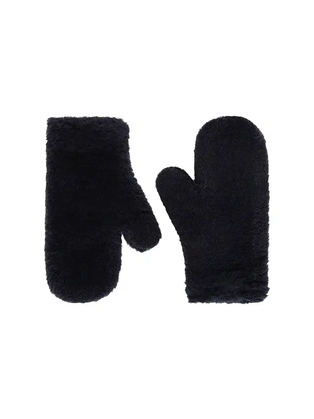 Max Mara Women's Mittens in Alpaca and Wool Teddy Fabric - Midnightblue