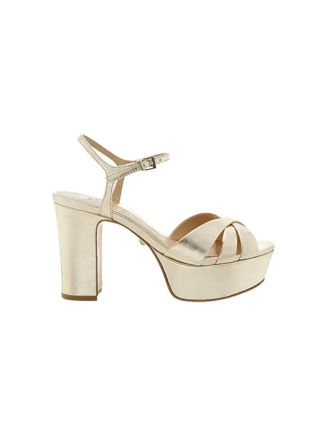 Schutz Women's Keefa Metallic Leather Platform Sandals - Platina