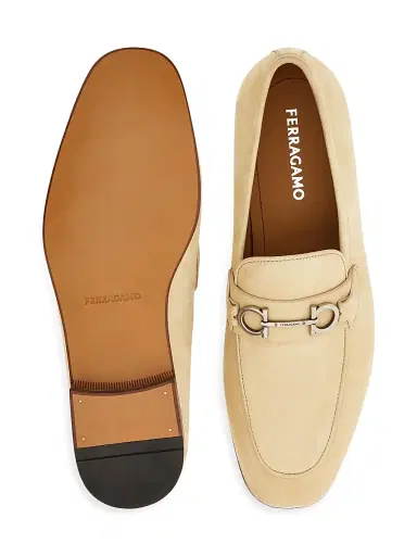 Ferragamo Men's Balty Suede Gancini Loafers | Thumbnail 5 Ferragamo Men's Balty Suede Gancini Loafers | Thumbnail 5