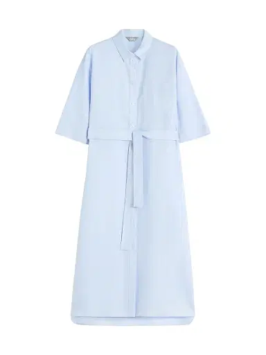 MM Max Mara Women's Washed Linen Shirt Dress - Sky Blue - Size 16 | Thumbnail 1