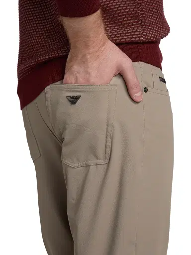 Emporio Armani Men's Stretch Tech Five-Pocket Pants - Beige | Thumbnail 6