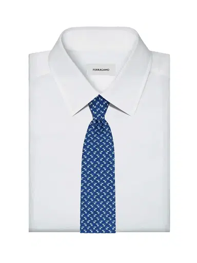 Ferragamo Men's Oreste Woven Silk Tie | Thumbnail 2 Ferragamo Men's Oreste Woven Silk Tie | Thumbnail 2