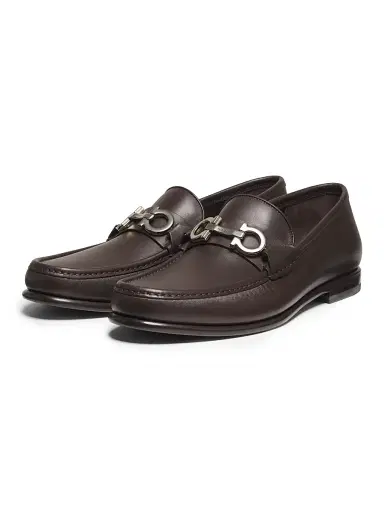 Ferragamo Men's Avril Gancini Leather Loafers | Thumbnail 2