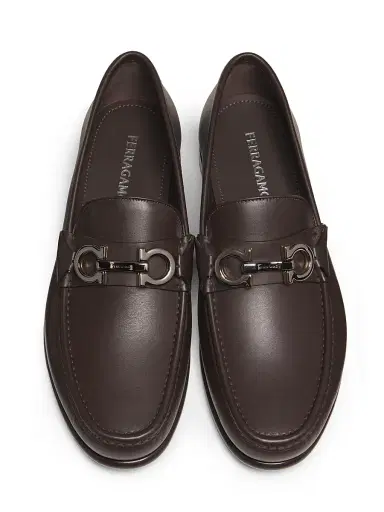 Ferragamo Men's Avril Gancini Leather Loafers | Thumbnail 4