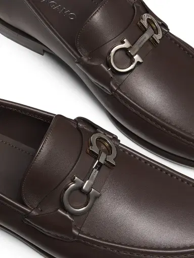 Ferragamo Men's Avril Gancini Leather Loafers | Thumbnail 6