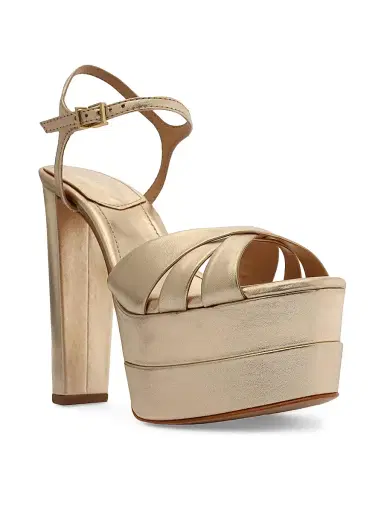 Schutz Women's Keefa 140MM Metallic Leather Platform Sandals - Platina - Size 11 | Thumbnail 2 Schutz Women's Keefa 140MM Metallic Leather Platform Sandals - Platina - Size 11 | Thumbnail 2