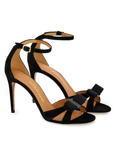 Ferragamo Women's Roxy 95MM Bow-Embellished Sandals - Nero Biscotto - Size 11.5 | Thumbnail 2