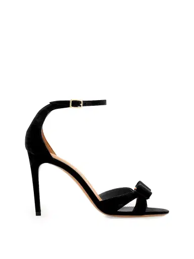 Ferragamo Women's Roxy 95MM Bow-Embellished Sandals - Nero Biscotto - Size 11.5 | Thumbnail 1