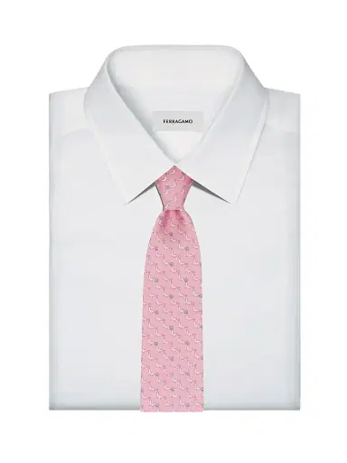 Ferragamo Men's Alicia Silk Seal Tie | Thumbnail 2 Ferragamo Men's Alicia Silk Seal Tie | Thumbnail 2