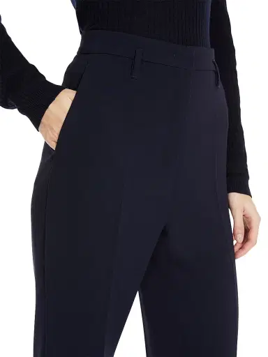 Max Mara Women's Flared Cady Trousers - Navy - Size 12 | Thumbnail 4 Max Mara Women's Flared Cady Trousers - Navy - Size 12 | Thumbnail 4