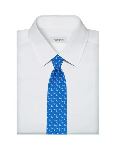 Ferragamo Men's Alicia Silk Seal Tie | Thumbnail 2 Ferragamo Men's Alicia Silk Seal Tie | Thumbnail 2