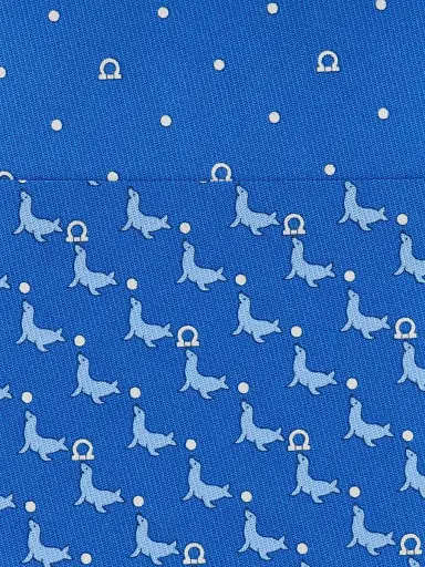 Ferragamo Men's Alicia Silk Seal Tie | Thumbnail 4 Ferragamo Men's Alicia Silk Seal Tie | Thumbnail 4