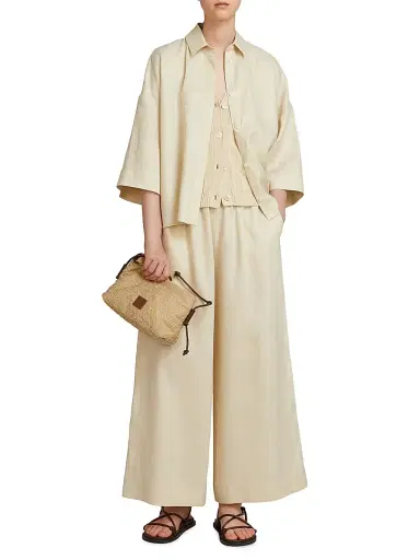 MM Max Mara Women's Linen Canvas Boxy Shirt - Milk - Size 16 | Thumbnail 5