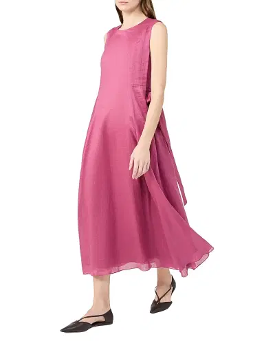 Max Mara Women's Long Ramie Dress - Cyclamen - Size 12 | Thumbnail 3 Max Mara Women's Long Ramie Dress - Cyclamen - Size 12 | Thumbnail 3