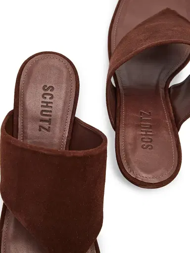 Schutz Women's Sage 60MM Suede Sandals - Root Brown - Size 9.5 | Thumbnail 5 Schutz Women's Sage 60MM Suede Sandals - Root Brown - Size 9.5 | Thumbnail 5