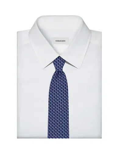 Ferragamo Men's Artu Gancio Printed Silk Tie | Thumbnail 2 Ferragamo Men's Artu Gancio Printed Silk Tie | Thumbnail 2
