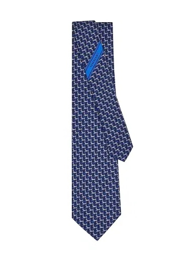 Ferragamo Men's Artu Gancio Printed Silk Tie | Thumbnail 3 Ferragamo Men's Artu Gancio Printed Silk Tie | Thumbnail 3