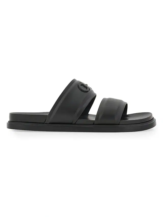 FERRAGAMO Men's Saint Barth Double-Strap Sandals - Nero